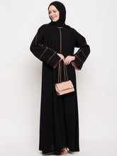Nabia Women Solid A-line Abaya Burqa With Black Georgette Scarf